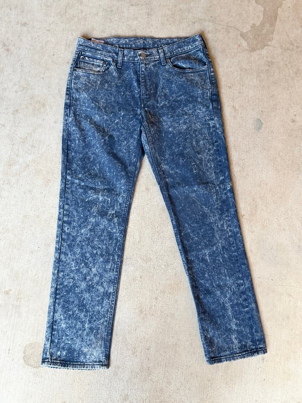Levi's 541 Acid Wash Jeans Mens 30x32 Blue Slim Straight Leg Denim Marbled